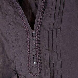 Vintage Nygard 100% Silk Brown Bohemian style blouse Size 14